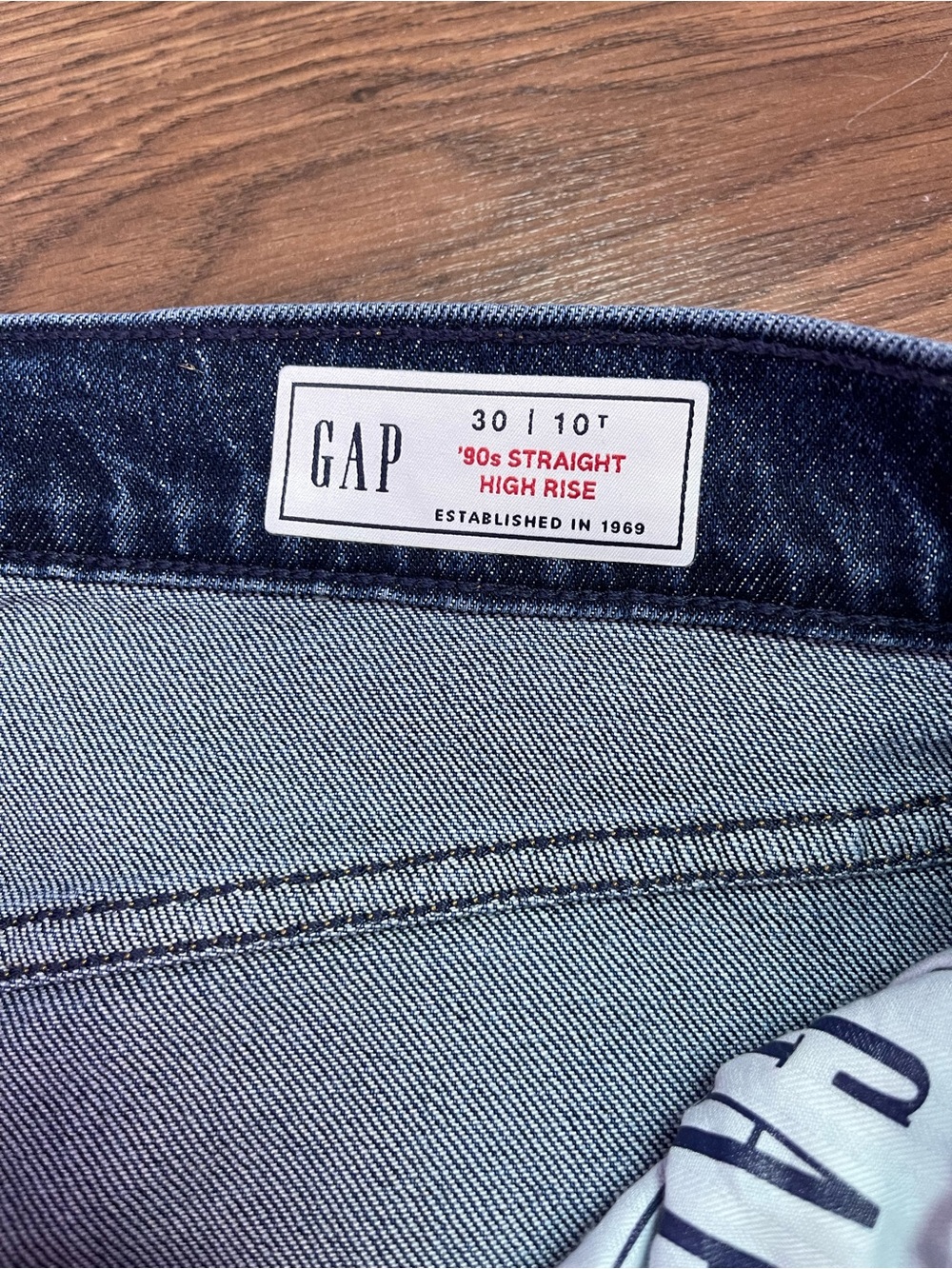 GAP High Rise '90s Slim Straight Jeans Women's 30 Tall Dark Indigo - Picture 12 of 15